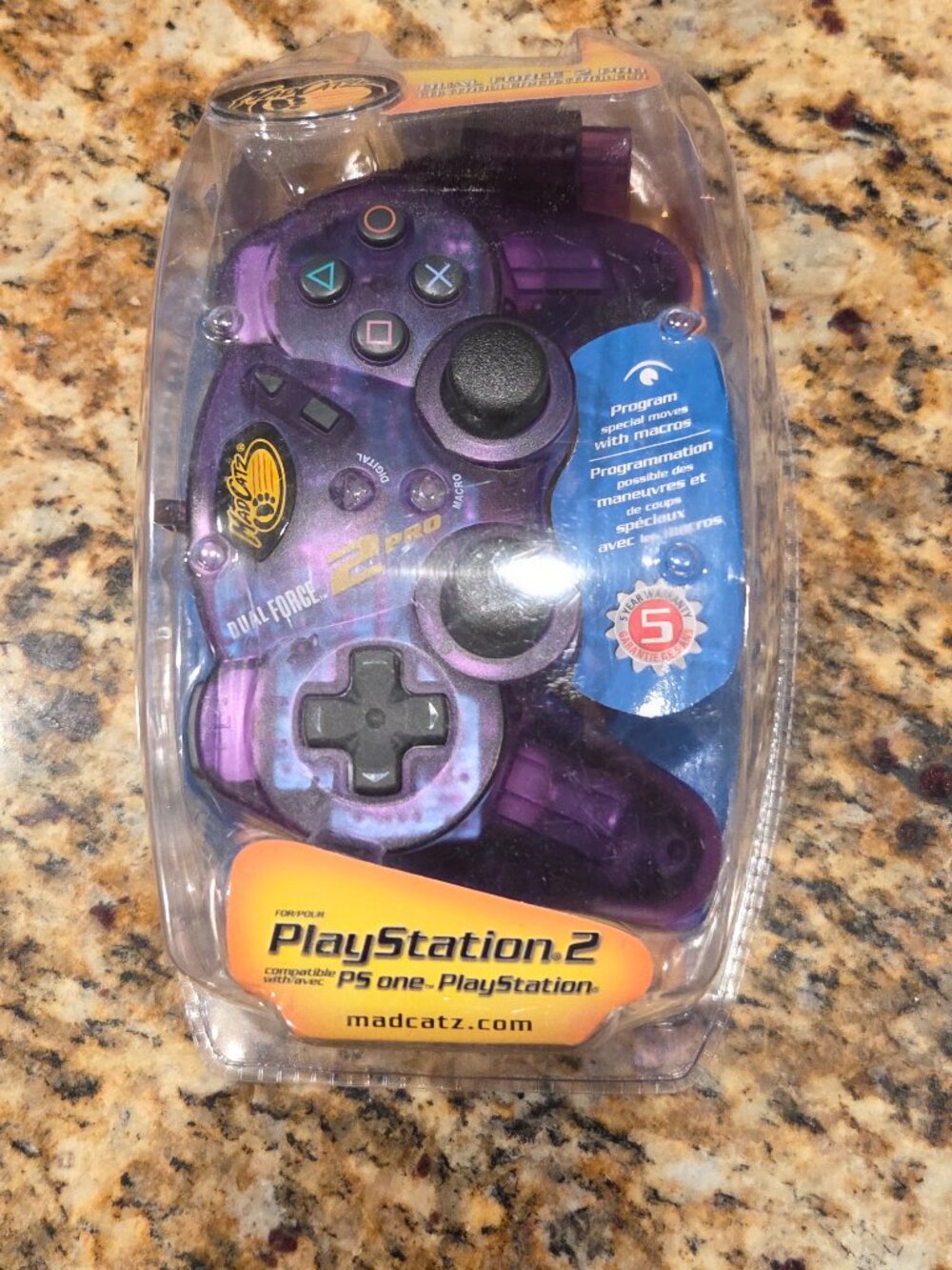 Mad Catz Dual Force 2 Pro Controller PS2 PlayStation 2 Cosmic Purple NEW